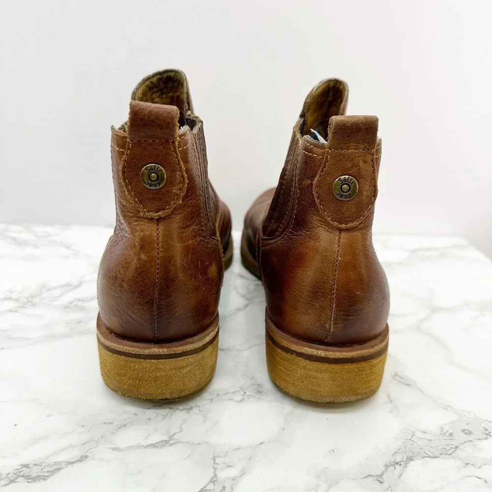 Sofft Aqua Bellis Chelsea Boots Womens 9 Brown Leather Western Ankle SF0036590‎